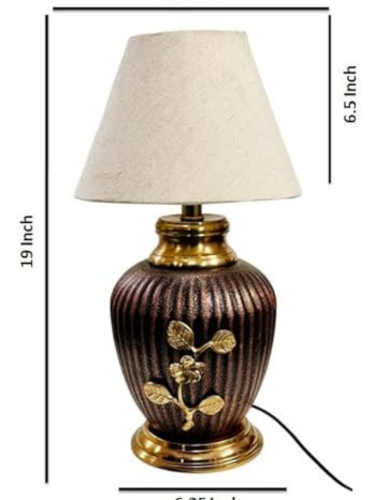 Copper Antique Finish Gold Table Lamp for Bedroom, Bedside, Living Room, Home Decoration.Size:48 X 26 cm
