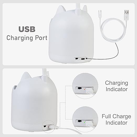 3 Colour Mode LED Study/Table/Desk Lamp with Pen Holder, 6 Month Warranty(Plastic, White, Pack of 1)