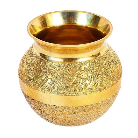 Handicraft Pure Brass Pooja Lota | Kalash for Puja, Mandir & Temple,Traditional Karwa Chauth Lota for Diwali, Wedding & Festivals