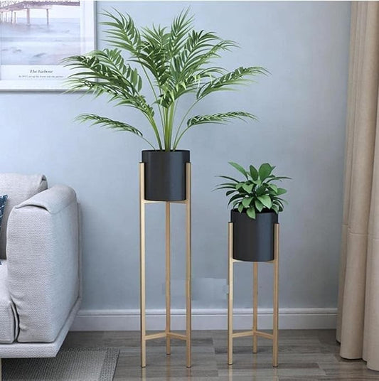 Planer Pot with Stand | Metal Flower Stands Planter for Indoor,Out Door,Bedroom, Living Room | Set of 2 | Size: 20 inch & 15 Inch
