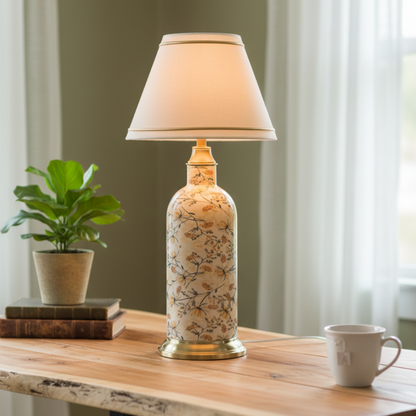 Antique Finished Enamelled  Gold Table Lamp for Bedroom. Size 23X10 Inches