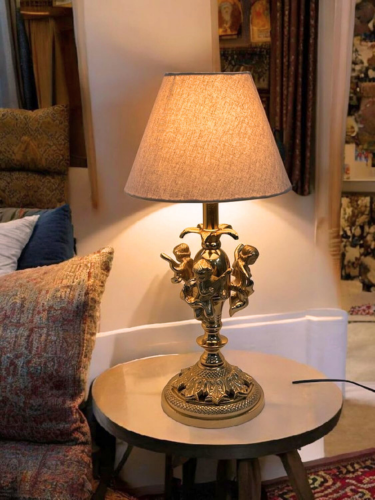 Antique Sculpture Casted Table Lamp for Bedroom, Living Room, Home Decoration. Size:54X 26 CM