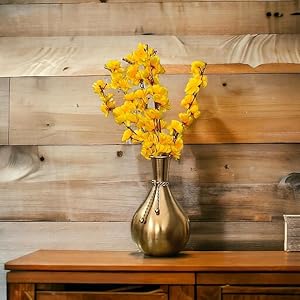 Majestic & Royal Brass Finished Metal Flower Vase | Elegant Flower Vase for Home Decor