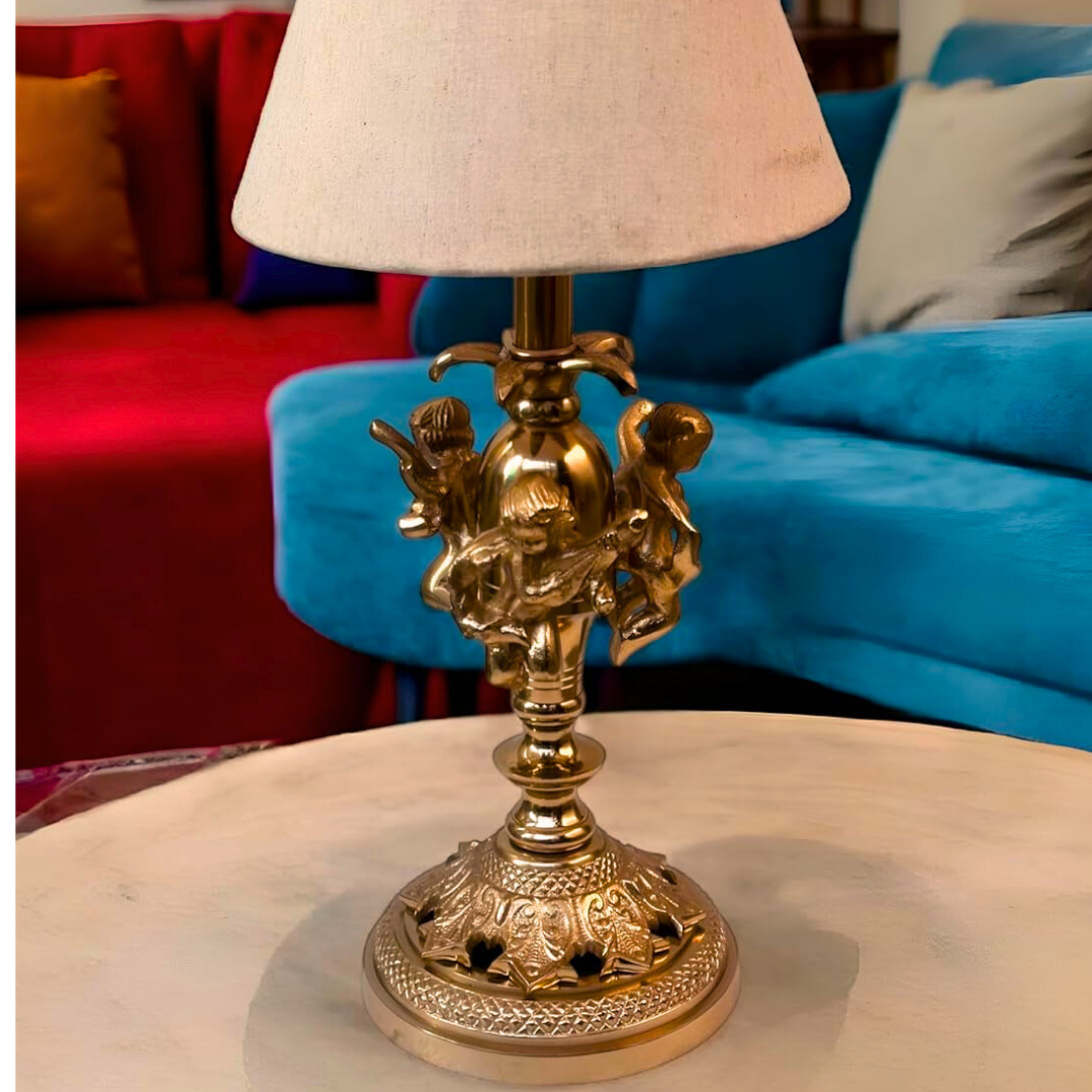 Antique Sculpture Casted Table Lamp for Bedroom, Living Room, Home Decoration. Size:54X 26 CM