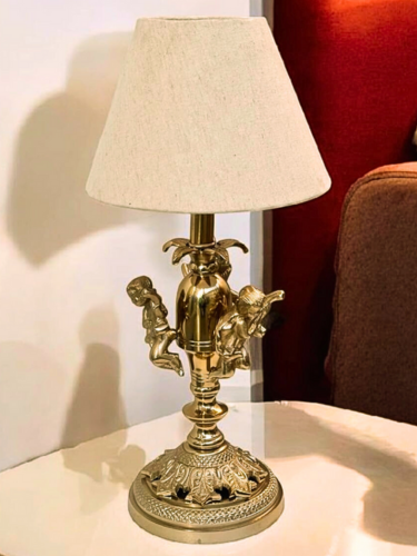 Antique Sculpture Casted Table Lamp for Bedroom, Living Room, Home Decoration. Size:54X 26 CM