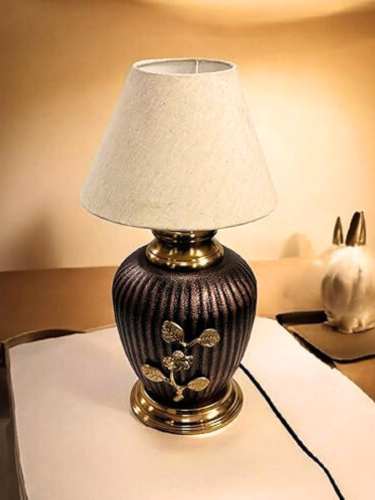 Copper Antique Finish Gold Table Lamp for Bedroom, Bedside, Living Room, Home Decoration.Size:48 X 26 cm