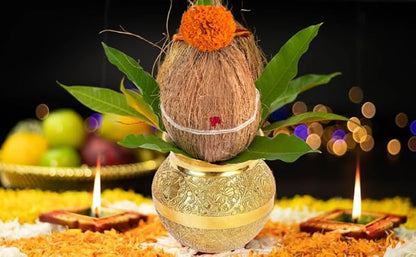 Handicraft Pure Brass Pooja Lota | Kalash for Puja, Mandir & Temple,Traditional Karwa Chauth Lota for Diwali, Wedding & Festivals