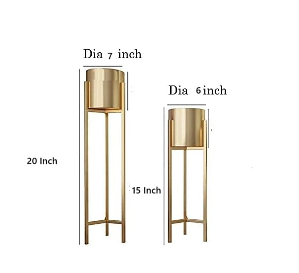 Planer Pot with Stand | Metal Flower Stands Planter for Indoor,Out Door,Bedroom, Living Room | Set of 2 | Size: 20 inch & 15 Inch