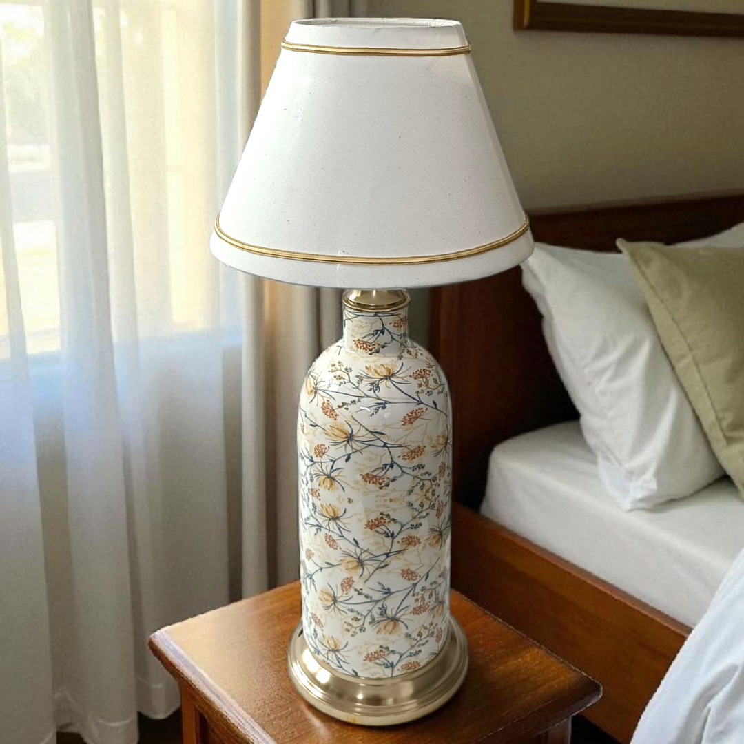 Antique Finished Enamelled  Gold Table Lamp for Bedroom. Size 23X10 Inches