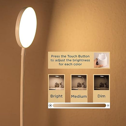3 Colour Mode LED Study/Table/Desk Lamp with Pen Holder, 6 Month Warranty(Plastic, White, Pack of 1)