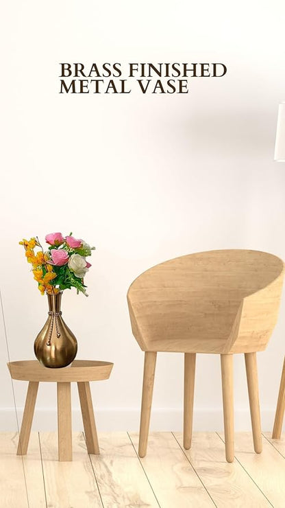 Majestic & Royal Brass Finished Metal Flower Vase | Elegant Flower Vase for Home Decor