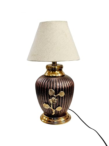 Copper Antique Finish Gold Table Lamp for Bedroom, Bedside, Living Room, Home Decoration.Size:48 X 26 cm