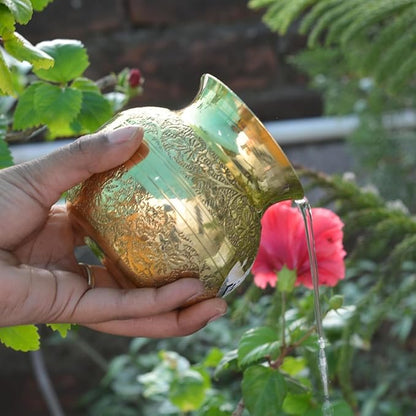 Handicraft Pure Brass Pooja Lota | Kalash for Puja, Mandir & Temple,Traditional Karwa Chauth Lota for Diwali, Wedding & Festivals