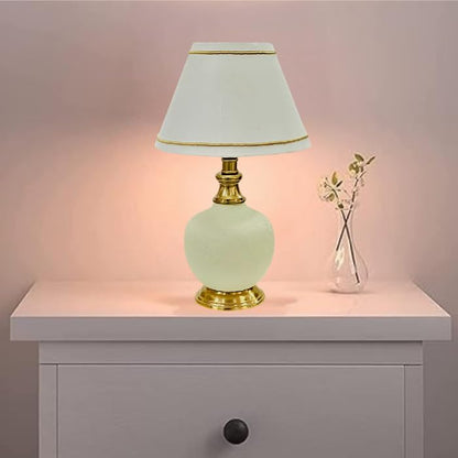 Antique Finish Gold Table Lamp for Bedroom, Bedside, Living Room, Home Decoration, Hotel Pack of 1 | Size:46 X 25 cm White