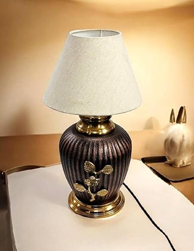Copper Antique Finish Gold Table Lamp for Bedroom, Bedside, Living Room, Home Decoration.Size:48 X 26 cm