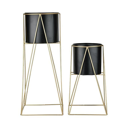 Planer Pot with Stand | Metal Flower Stands Planter for Indoor,Out Door-Black