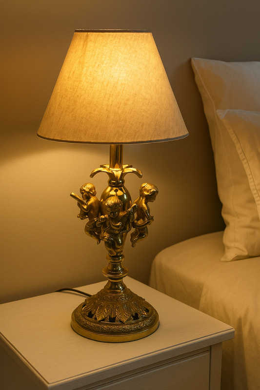 Antique Sculpture Casted Table Lamp for Bedroom, Living Room, Home Decoration. Size:54X 26 CM
