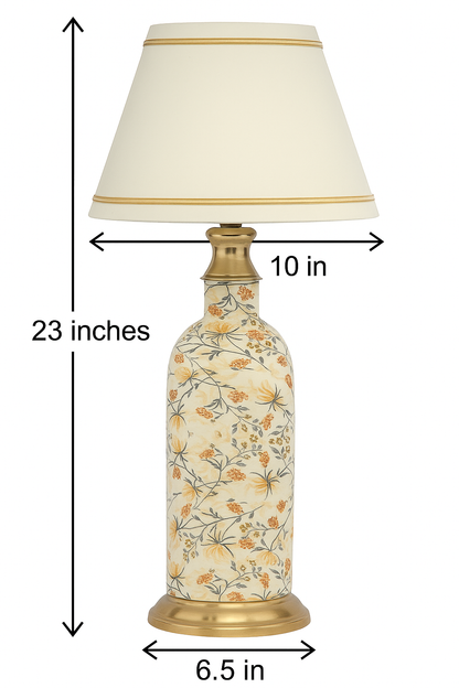 Antique Finished Enamelled  Gold Table Lamp for Bedroom. Size 23X10 Inches